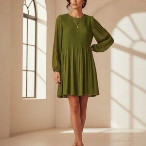 Aritzia Wilfred Daydreamer Mini Dress in Succulent Green